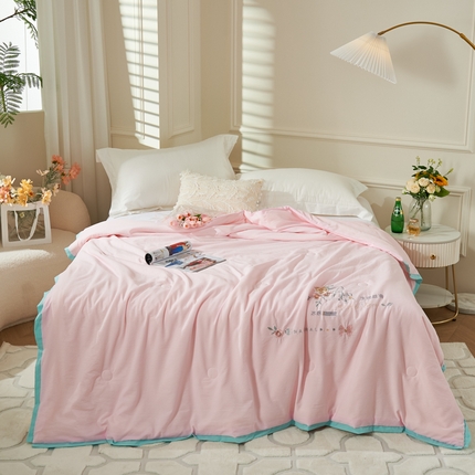 91家纺网 家纺一手货源 找家纺 （总）太阳羽家纺 2025新款豆豆棉绣花夏凉被空调被润丝滑