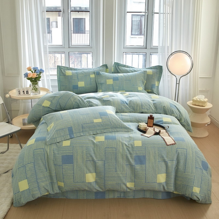 91家纺网 家纺一手货源 找家纺 金纱玉纺家纺 2024新款加厚AB版四件套奥莱-兰