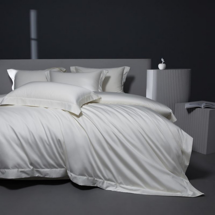 91家纺网 家纺一手货源 找家纺 2024新款定织新布种S120长绒棉四件套-黛西 贵族白