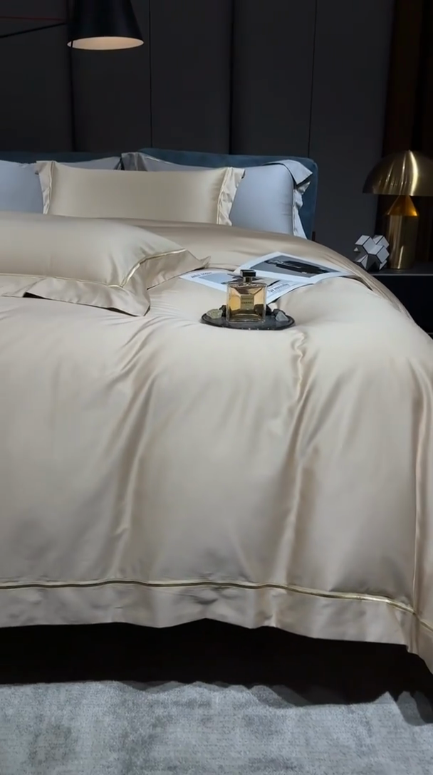 91家纺网 家纺一手货源 找家纺 榻尚家居 2024新款亲肤舒适海岛棉四件套--魅 魅-香槟