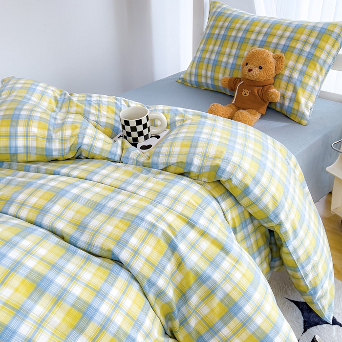 91家纺网 家纺一手货源 找家纺 久典家居 2024新款A类全棉学生款三件套 清妍黄