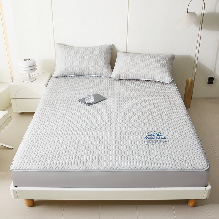 91家纺网 家纺一手货源 找家纺 LIFE.丽芙 2024新款乳胶凉席素色-富士山烫画床笠款 珍珠灰