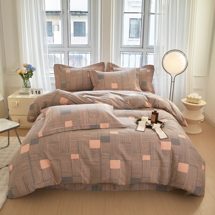 91家纺网 家纺一手货源 找家纺 （总）金纱玉纺家纺 2024新款加厚AB版四件套