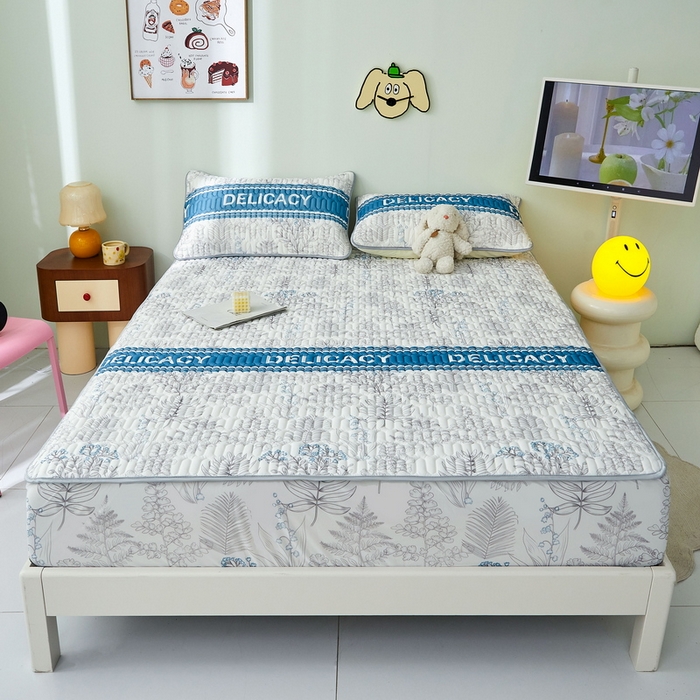 91家纺网 家纺一手货源 找家纺 LIFE.丽芙 2024年新品0.4乳胶凉席加厚床笠款三件套图片一 格罗