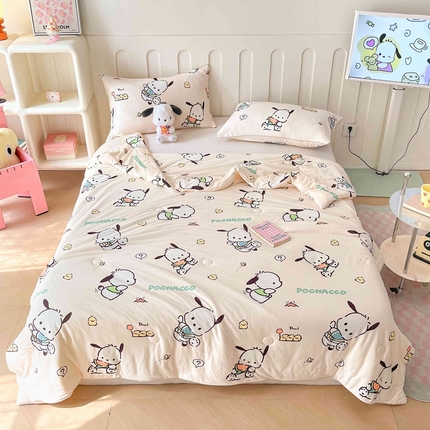 91家纺网 家纺一手货源 找家纺 （总）大彩家居 2024新款A类针织棉三丽鸥大豆夏被