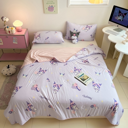 91家纺网 家纺一手货源 找家纺 （总）莱登卡奴 2025春夏款A类针织棉三丽鸥豆豆被大豆夏被