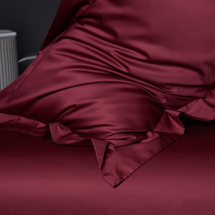 91家纺网 家纺一手货源 找家纺 2024新款定织新布种S120长绒棉四件套-黛西 酒红