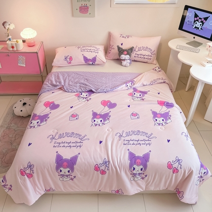 91家纺网 家纺一手货源 找家纺 （总）莱登卡奴 2025春夏款A类针织棉三丽鸥豆豆被大豆夏被