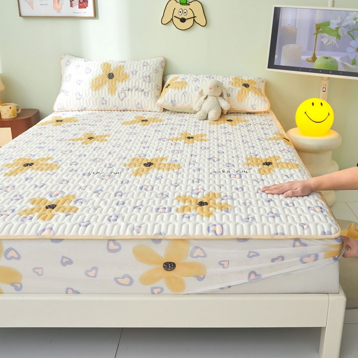 91家纺网 家纺一手货源 找家纺 LIFE.丽芙 2024年新品0.4乳胶凉席加厚床笠款三件套图片一 寐色