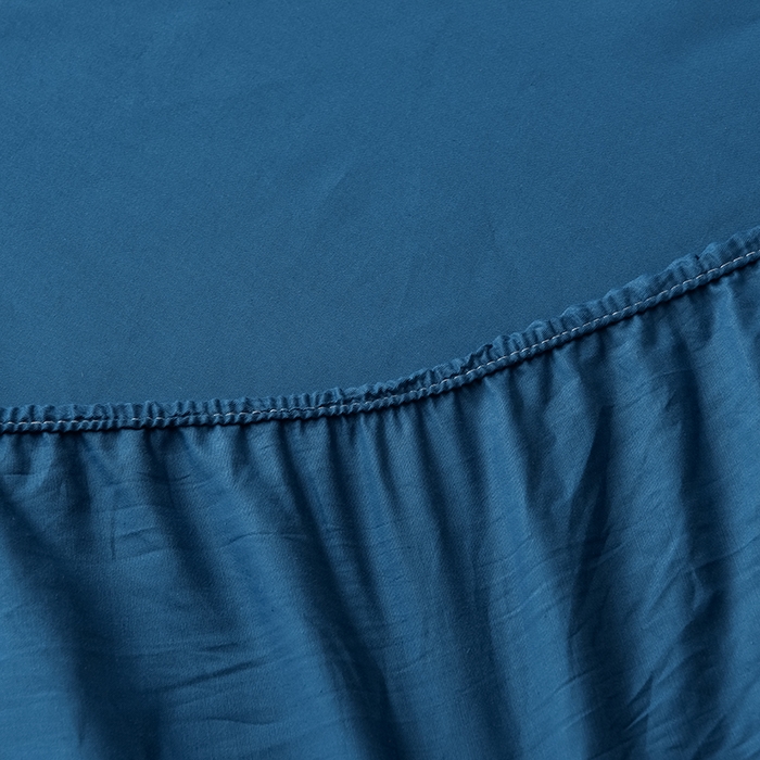 91家纺网 家纺一手货源 找家纺 床笠人家 2025新款全棉纯色防水床笠防水隔尿透气-纯色防水床笠 蓝色