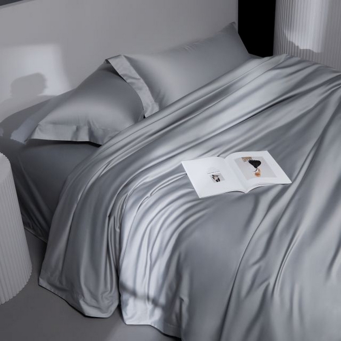 91家纺网 家纺一手货源 找家纺 2024新款定织新布种S120长绒棉四件套-黛西 高级灰