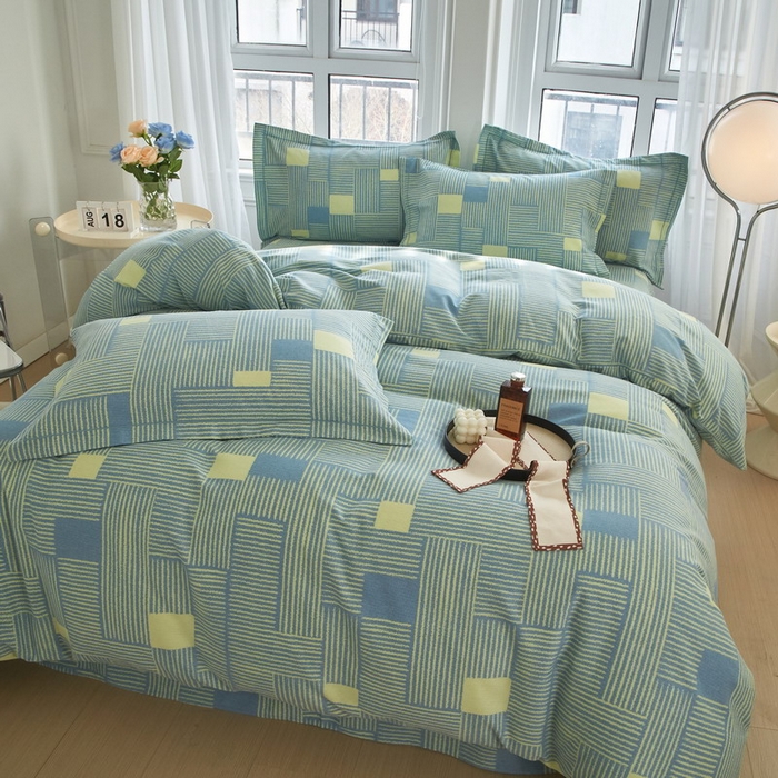 91家纺网 家纺一手货源 找家纺 金纱玉纺家纺 2024新款加厚AB版四件套奥莱-兰