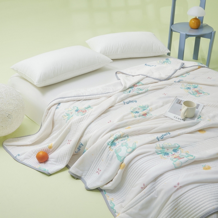 91家纺网 家纺一手货源 找家纺 LIFE.丽芙 2024年新品韩式风凉感丝夏被-跑量 萌龙