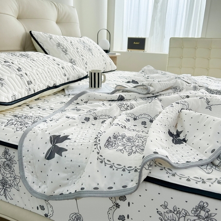 91家纺网 家纺一手货源 找家纺 （总）2024年新品0.4乳胶凉席加厚床笠款三件套+凉感丝夏被可组合四件套-图片二