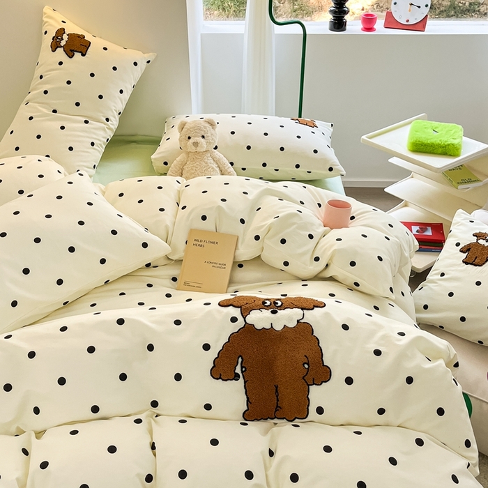 91家纺网 家纺一手货源 找家纺 呗旺鹿 2024新款小清新全棉四件套毛巾绣四件套纯棉四件套 胡先生