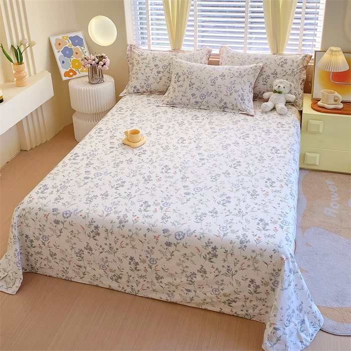 91家纺网 家纺一手货源 找家纺 宝齐莱家纺 2024新款13372全棉印花四件套单品系列-床单 爱在花开