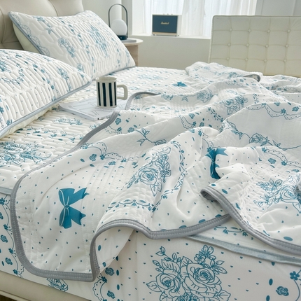 91家纺网 家纺一手货源 找家纺 （总）2024年新品0.4乳胶凉席加厚床笠款三件套+凉感丝夏被可组合四件套-图片二