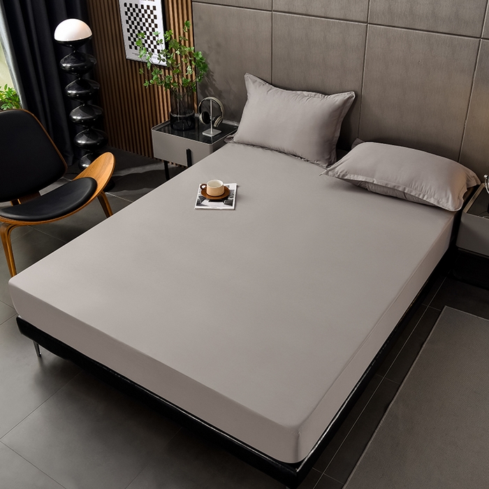 91家纺网 家纺一手货源 找家纺 床笠人家 2025新款全棉纯色防水床笠防水隔尿透气-纯色防水床笠 灰色