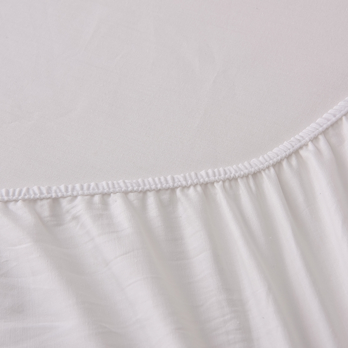 91家纺网 家纺一手货源 找家纺 床笠人家 2025新款全棉纯色防水床笠防水隔尿透气-纯色防水床笠 白色