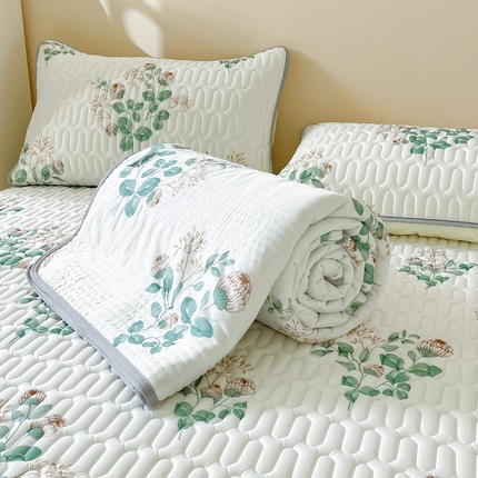 91家纺网 家纺一手货源 找家纺 （总）LIFE.丽芙 2024年0.4乳胶凉席加厚条席款三件套＋凉感丝夏被可组合四件套图片二