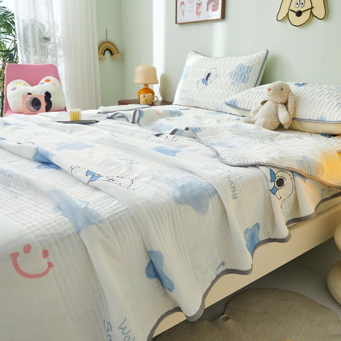 91家纺网 家纺一手货源 找家纺 LIFE.丽芙 2024年新品0.4乳胶凉席加厚床笠款三件套+凉感丝夏被可组合四件套-图片一 帕恰狗