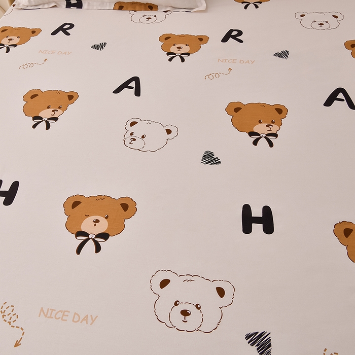 91家纺网 家纺一手货源 找家纺 床笠人家 2025新款全棉印花防水床笠防水隔尿透气-印花防水床笠 贝贝熊