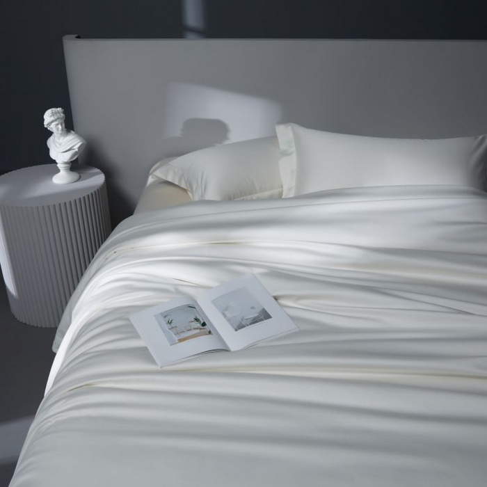 91家纺网 家纺一手货源 找家纺 2024新款定织新布种S120长绒棉四件套-黛西 贵族白