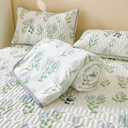 91家纺网 家纺一手货源 找家纺 （总）LIFE.丽芙 2024年0.4乳胶凉席加厚条席款三件套＋凉感丝夏被可组合四件套图片二