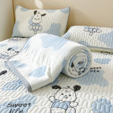 91家纺网 家纺一手货源 找家纺 （总）LIFE.丽芙 2024年0.4乳胶凉席加厚条席款三件套＋凉感丝夏被可组合四件套图片二