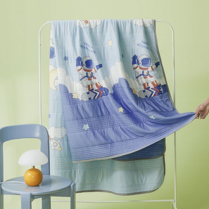 91家纺网 家纺一手货源 找家纺 LIFE.丽芙 2024年新品韩式风凉感丝夏被-跑量 太空世界