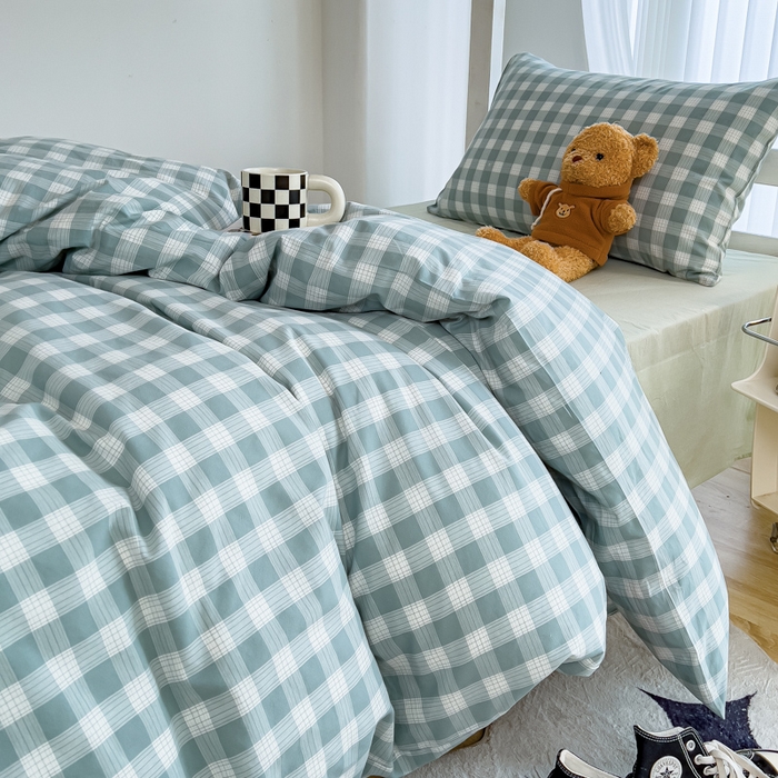 91家纺网 家纺一手货源 找家纺 久典家居 2024新款A类全棉学生款三件套 清雅绿