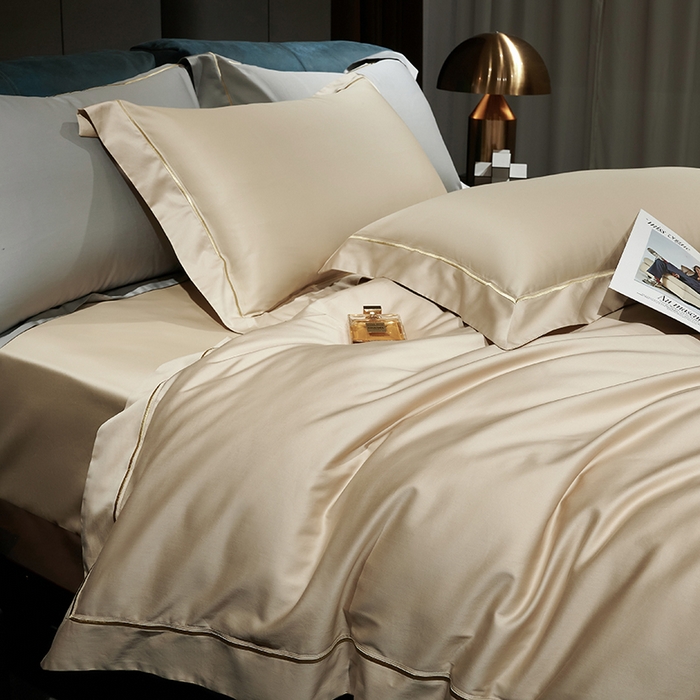 91家纺网 家纺一手货源 找家纺 榻尚家居 2024新款亲肤舒适海岛棉四件套--魅 魅-香槟