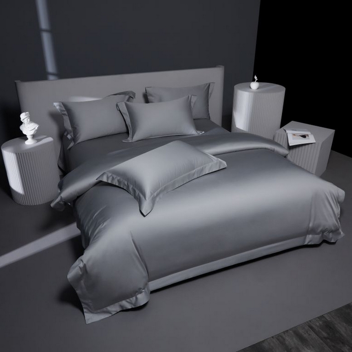 91家纺网 家纺一手货源 找家纺 2024新款定织新布种S120长绒棉四件套-黛西 高级灰