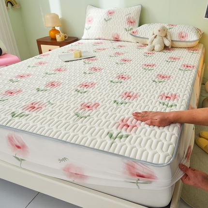 LIFE.丽芙 2024年新品0.4乳胶凉席加厚床笠款三件套图片一 花语