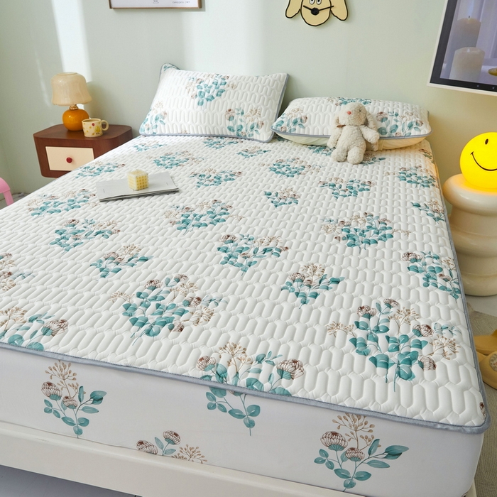 91家纺网 家纺一手货源 找家纺 LIFE.丽芙 2024年新品0.4乳胶凉席加厚床笠款三件套图片一 仲夏