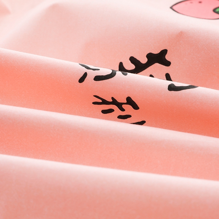 91家纺网 家纺一手货源 找家纺 床笠人家 2025新款全棉印花防水床笠防水隔尿透气-印花防水床笠 猪柿顺利