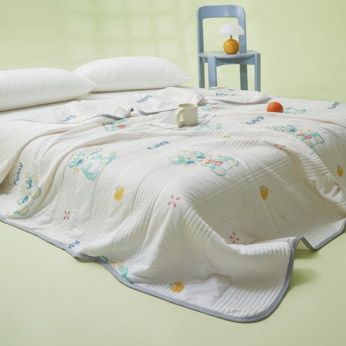 91家纺网 家纺一手货源 找家纺 LIFE.丽芙 2024年新品韩式风凉感丝夏被-跑量 萌龙