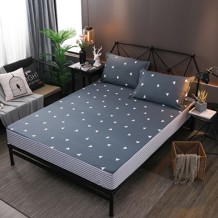 91家纺网 家纺一手货源 找家纺 床笠人家 2025新款全棉印花防水床笠防水隔尿透气-印花防水床笠 首尔之约