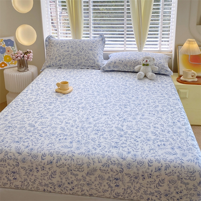 91家纺网 家纺一手货源 找家纺 宝齐莱家纺 2024新款13372全棉印花系列单品床笠 花倾城