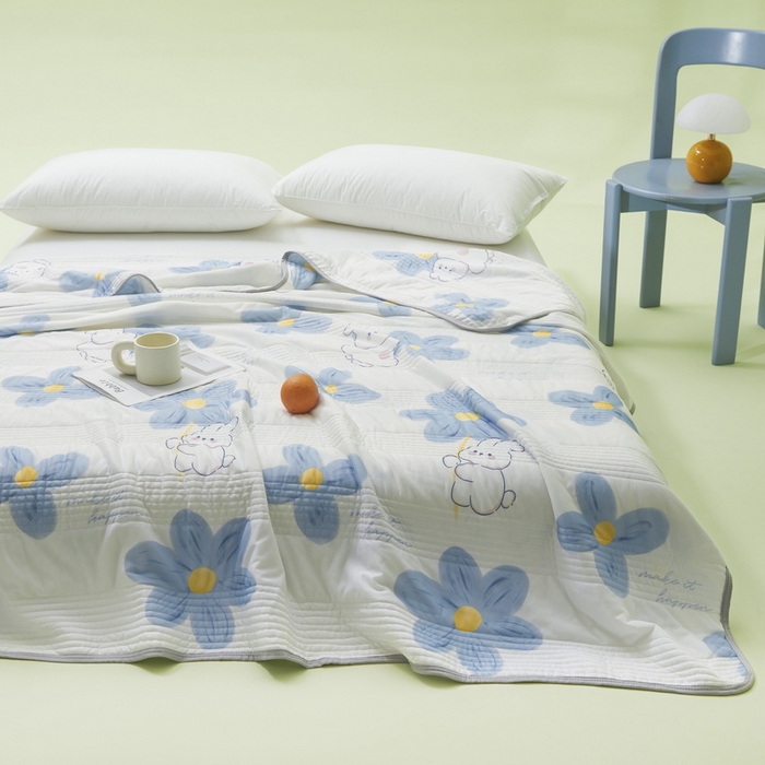 91家纺网 家纺一手货源 找家纺 LIFE.丽芙 2024年新品韩式风凉感丝夏被-跑量 邻家小兔