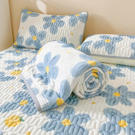 91家纺网 家纺一手货源 找家纺 （总）LIFE.丽芙 2024年0.4乳胶凉席加厚条席款三件套＋凉感丝夏被可组合四件套图片二