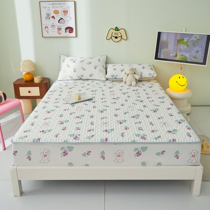 91家纺网 家纺一手货源 找家纺 LIFE.丽芙 2024年新品0.4乳胶凉席加厚床笠款三件套图片一 葡萄园