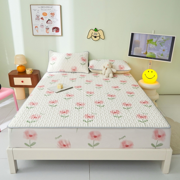 91家纺网 家纺一手货源 找家纺 LIFE.丽芙 2024年新品0.4乳胶凉席加厚床笠款三件套图片一 花语