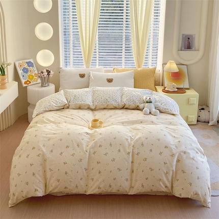 91家纺网 家纺一手货源 找家纺 宝齐莱家纺 2024新款13372全棉印花系列单品被套 甜美