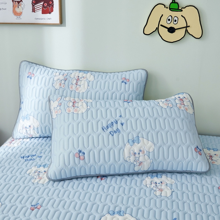 91家纺网 家纺一手货源 找家纺 LIFE.丽芙 2024年新品0.4乳胶凉席加厚床笠款三件套+凉感丝夏被可组合四件套-图片一 快乐狗