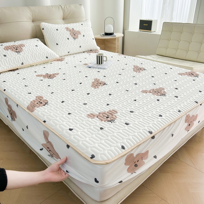 91家纺网 家纺一手货源 找家纺 LIFE.丽芙 2024年新品0.4乳胶凉席加厚床笠款三件套图片二 呆呆狗