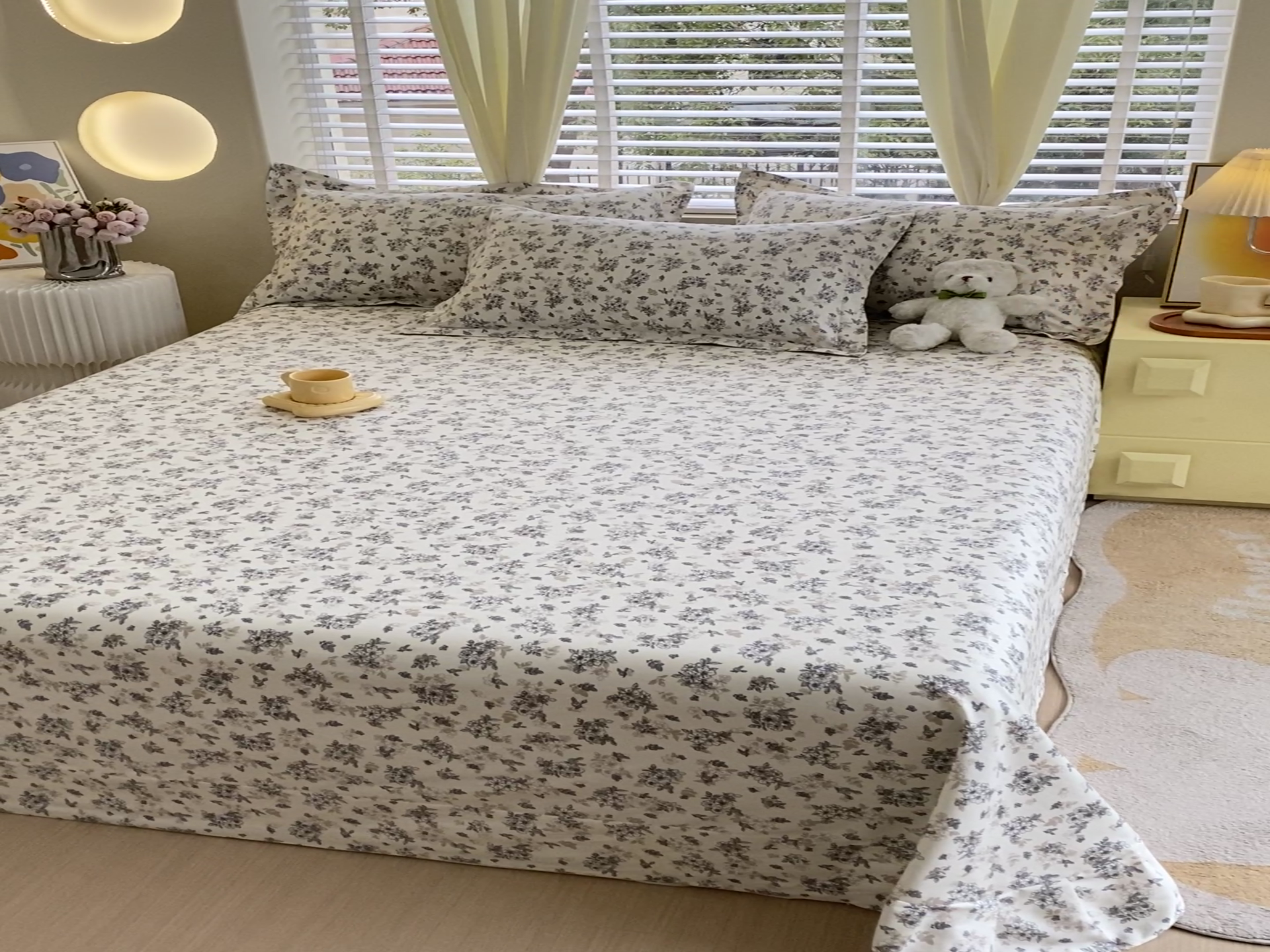 91家纺网 家纺一手货源 找家纺 宝齐莱家纺 2024新款13372全棉印花四件套单品系列-床单 春风里