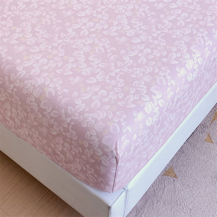 91家纺网 家纺一手货源 找家纺 宝齐莱家纺 2024新款13372全棉印花系列单品床笠 花影-粉