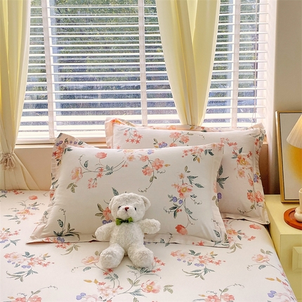 91家纺网 家纺一手货源 找家纺 宝齐莱家纺 2024新款13372全棉印花系列单品枕套 梦里花