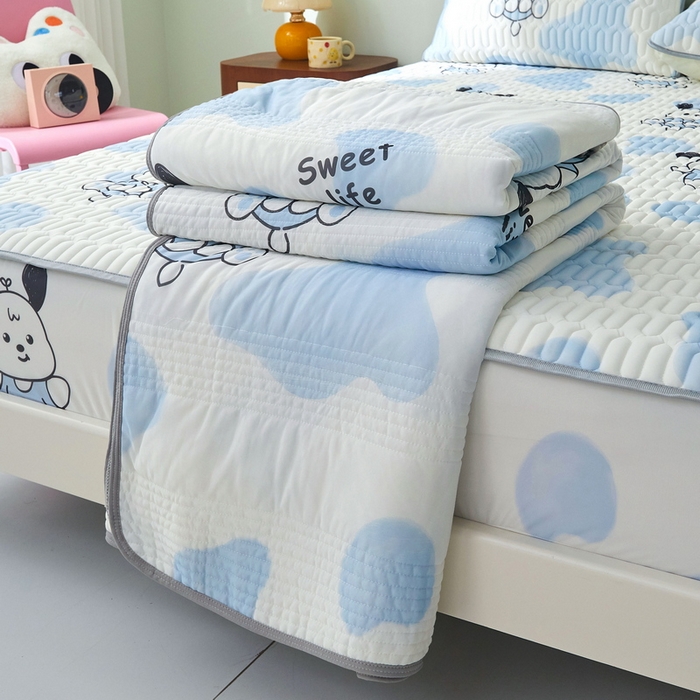 91家纺网 家纺一手货源 找家纺 LIFE.丽芙 2024年新品0.4乳胶凉席加厚床笠款三件套+凉感丝夏被可组合四件套-图片一 皮皮狗